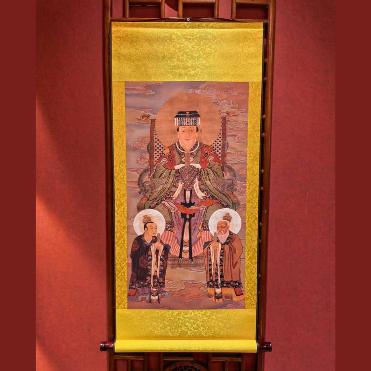 后土皇地祇画像(天眼父子一对一加持加盖印章）45cm*100cm