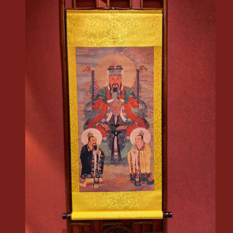 中天北极紫薇大帝画像(天眼父子一对一加持加盖印章）45cm*100cm
