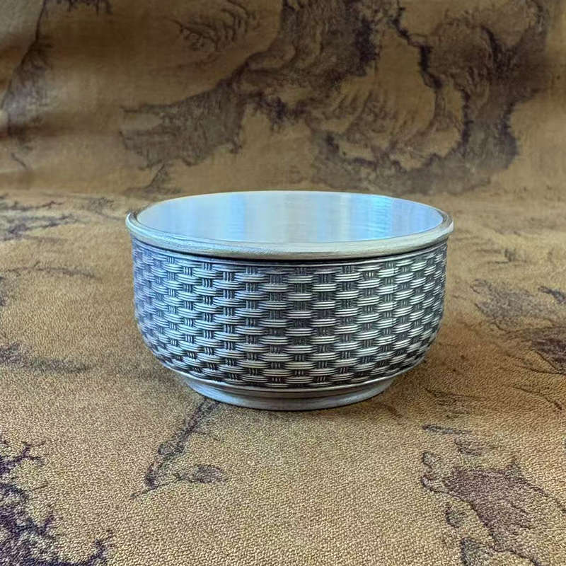 纯银品茗杯约49克（天眼父子一对一加持三彩五彩或七彩） 编号随机微有差别，容量约50毫升